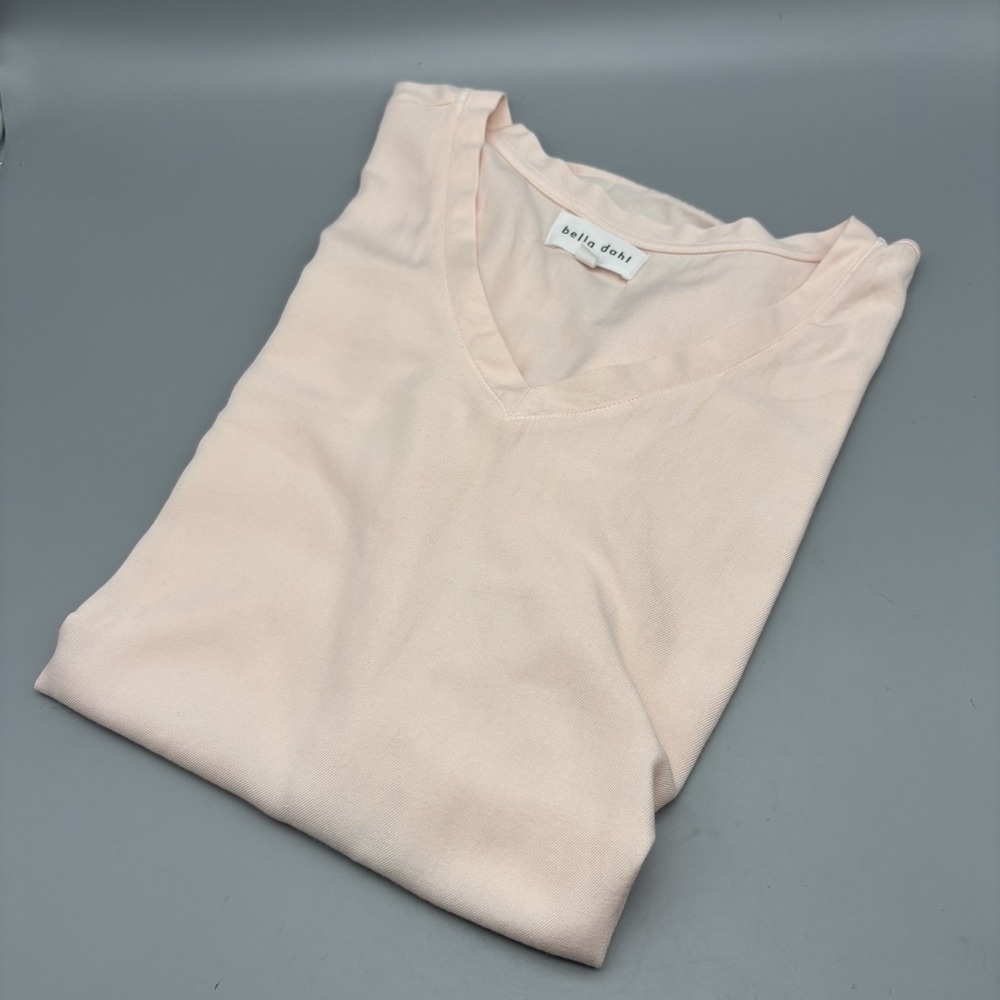 Bella Dahl V-Neck T-Shirt Women‎ XS Sun-kissed Coral Short Sleeve Casual Boho